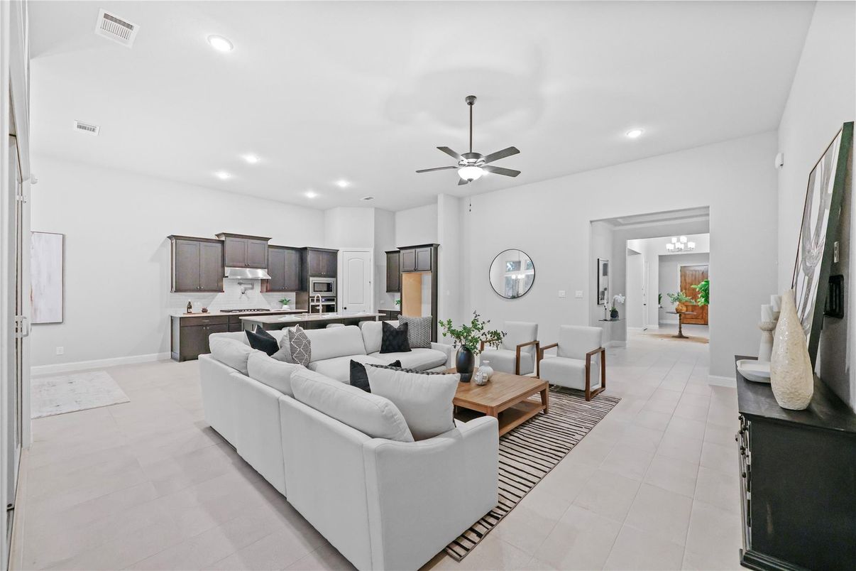 Interior, Kitchen, Living room, Recessed Lighting