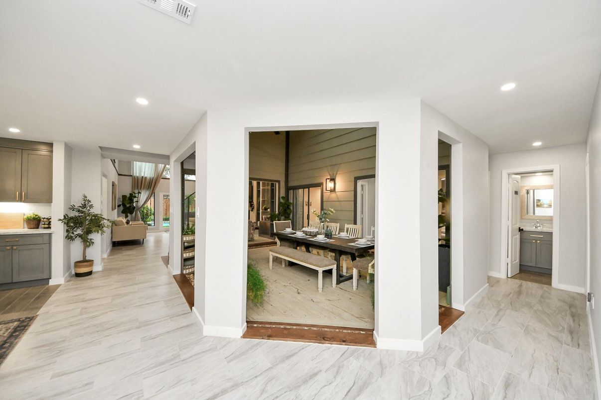 Dining room, Interior, Marble, Recessed Lighting