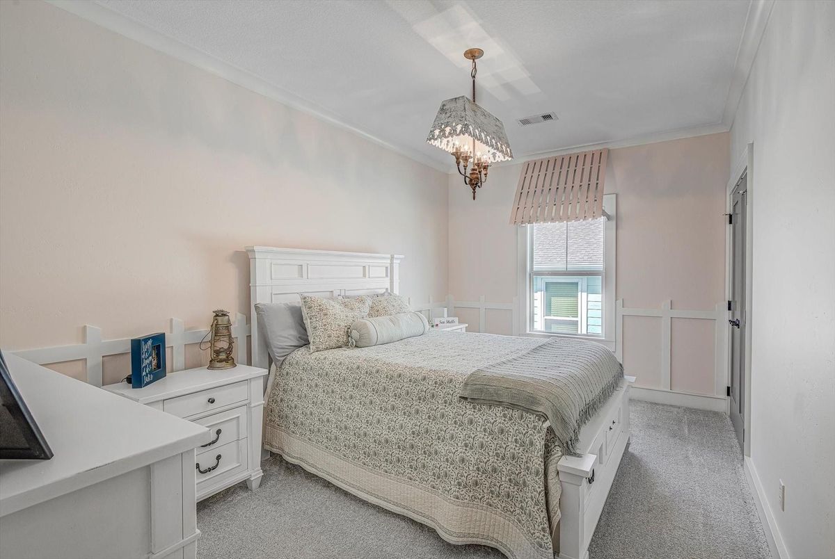 Bedroom, Chandelier, Interior