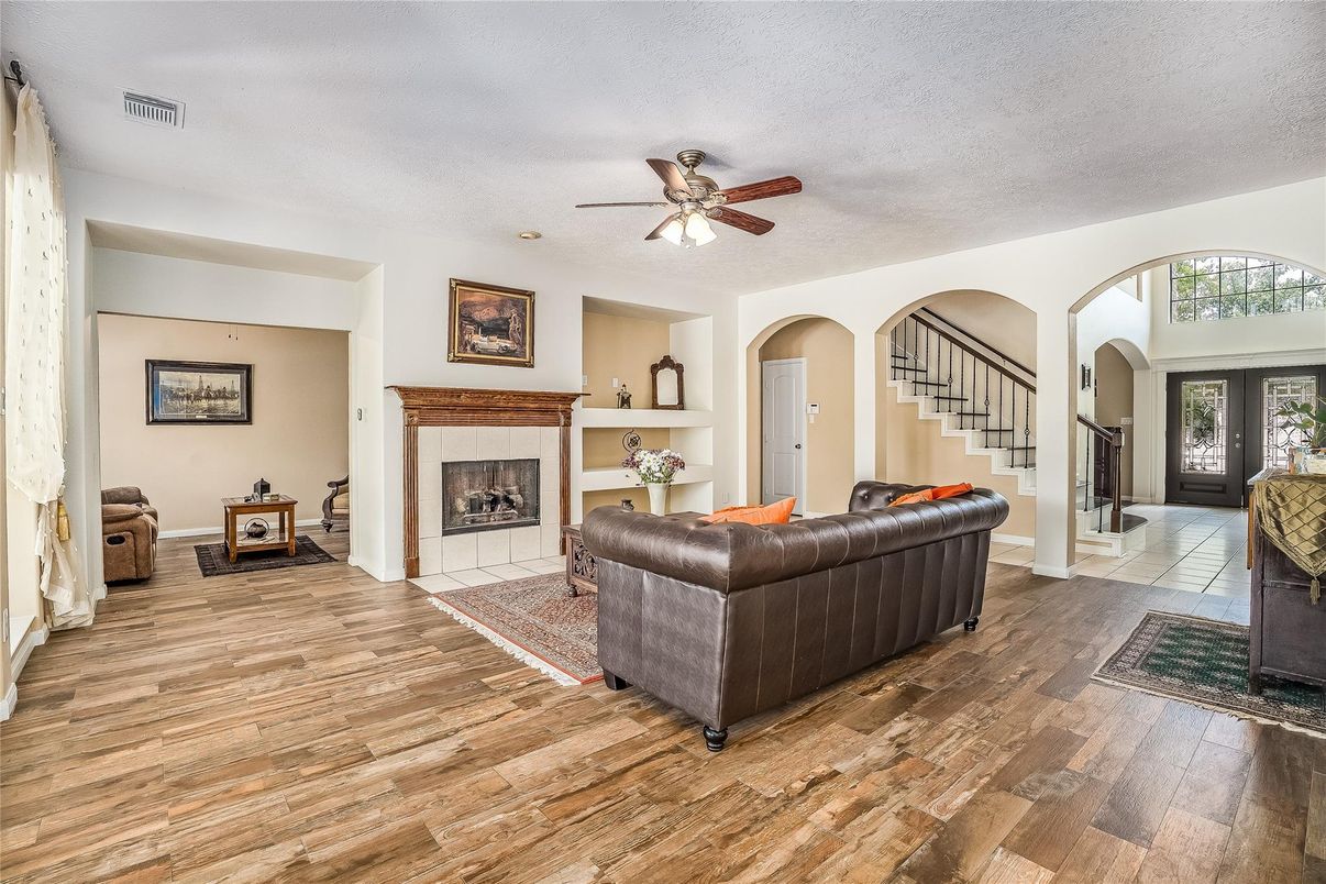 Fireplace, Interior, Living room, Wood Texture Flooring