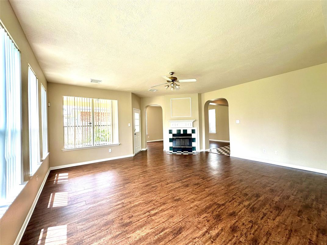 Empty room, Fireplace, Interior, Wood Texture Flooring