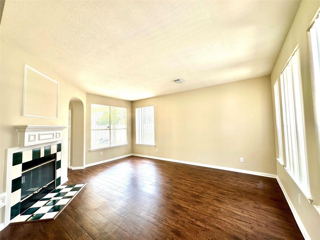 Empty room, Fireplace, Interior, Wood Texture Flooring