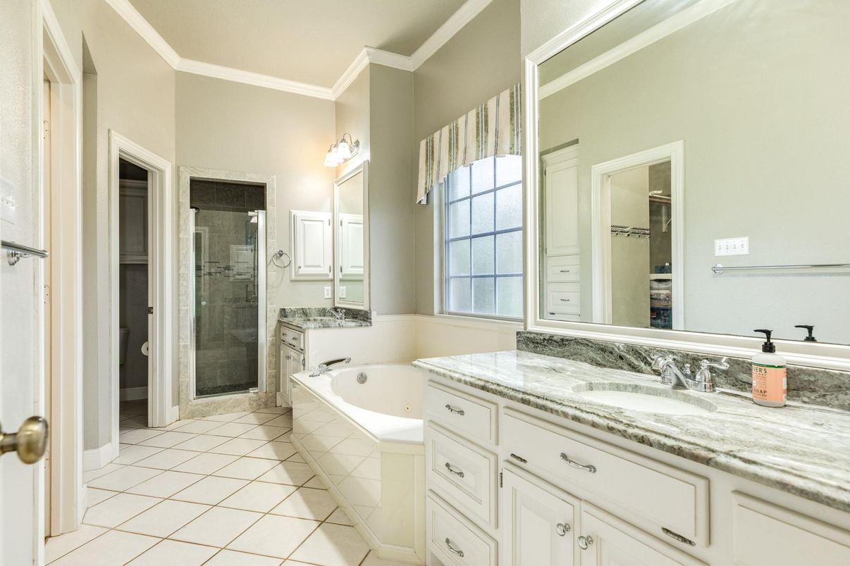 Bathroom, Dual Sink Vanities, Glass Shower, Interior