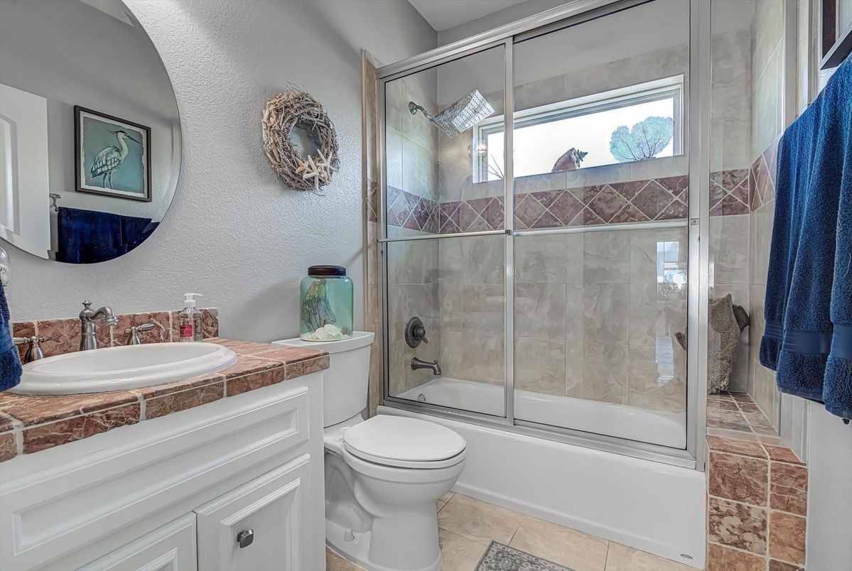 Bathroom, Glass Shower, Interior, Tile Countertops