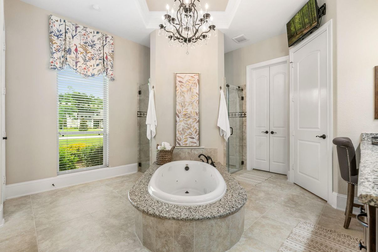 Bathroom, Chandelier, Interior