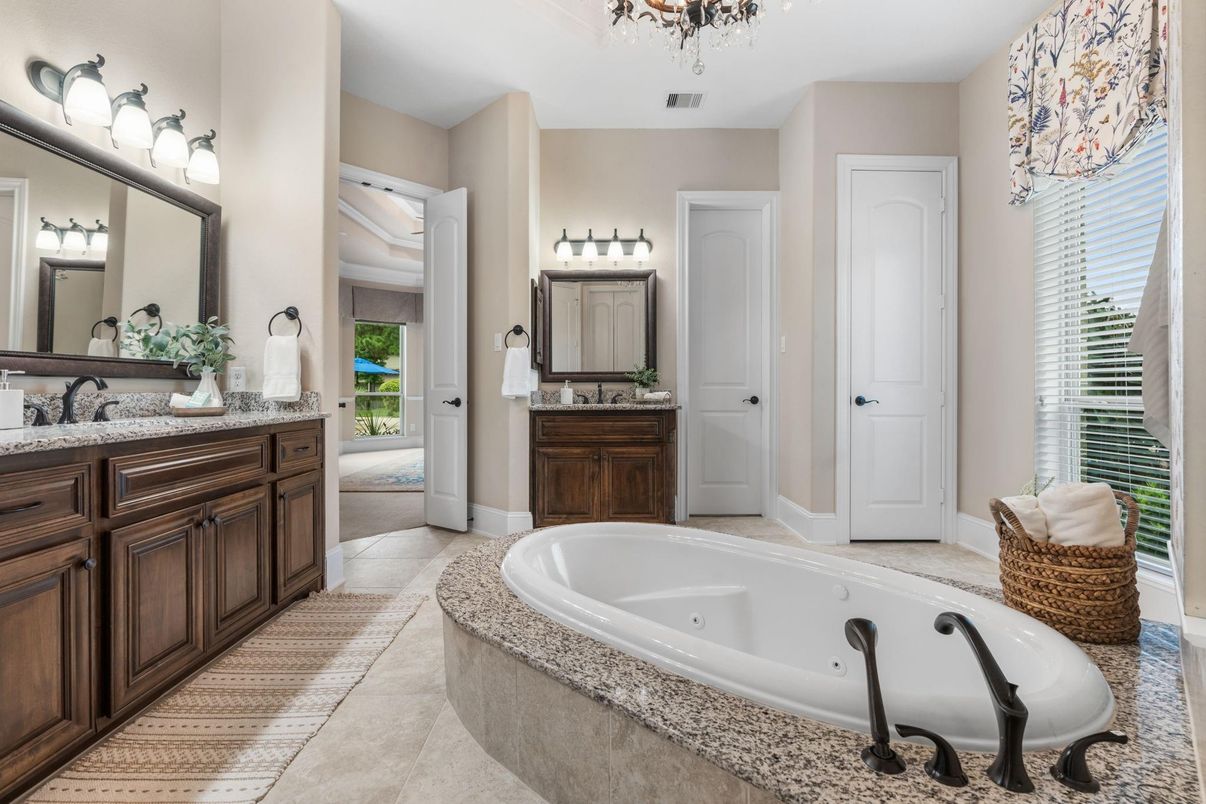 Bathroom, Chandelier, Dual Sink Vanities, Interior