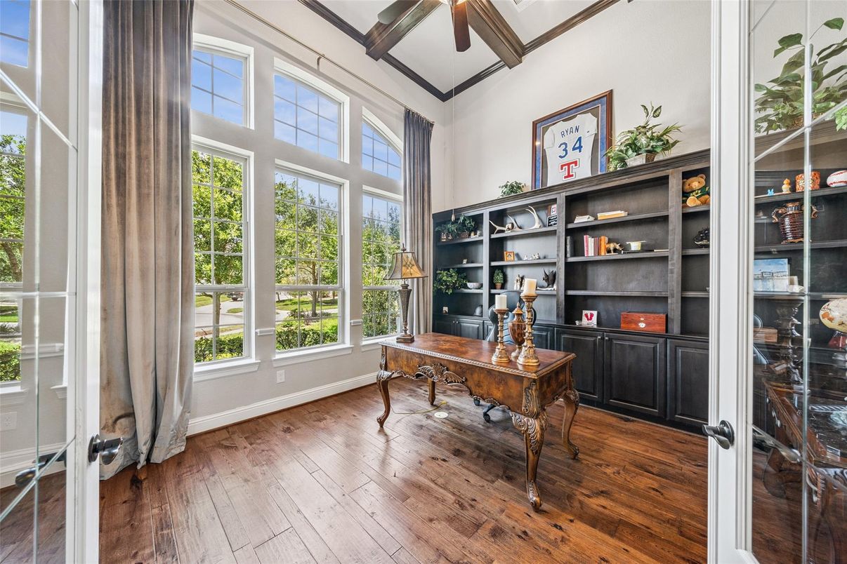 Home Office, Interior, Wooden Beams, Wood Texture Flooring
