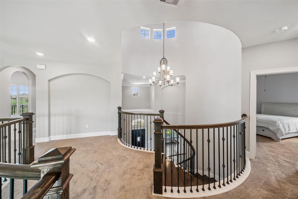 Bedroom, Chandelier, Interior, Recessed Lighting