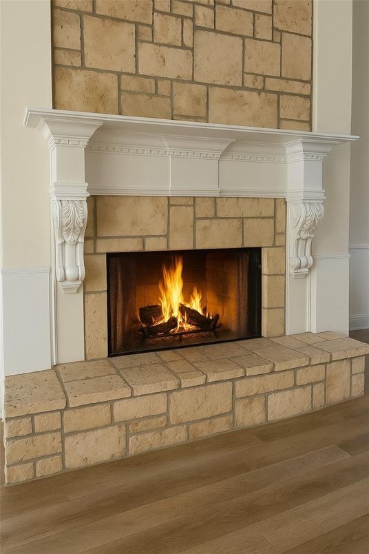 Fireplace, Interior, Stone Walls