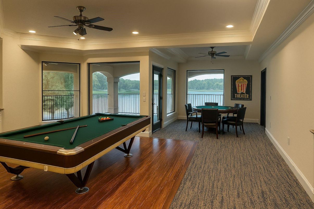 Billiard Table, Dining room, Game Room, Interior, Recessed Lighting