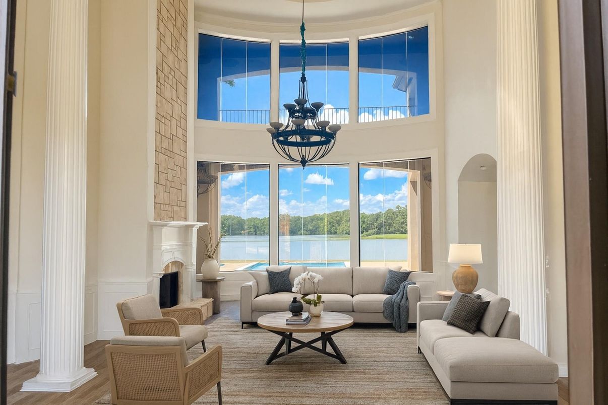 Chandelier, Fireplace, Interior, Living room, Pendant Lights, Water