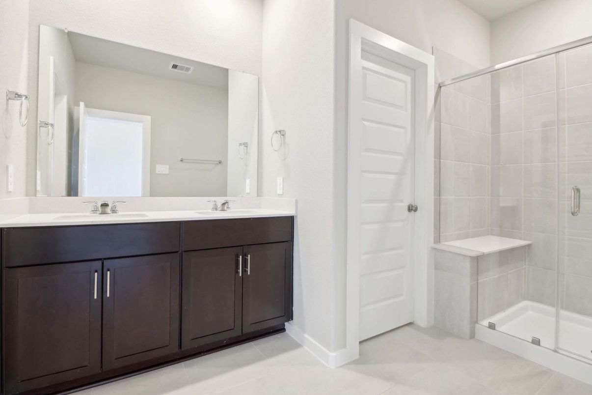 Bathroom, Dual Sink Vanities, Glass Shower, Interior