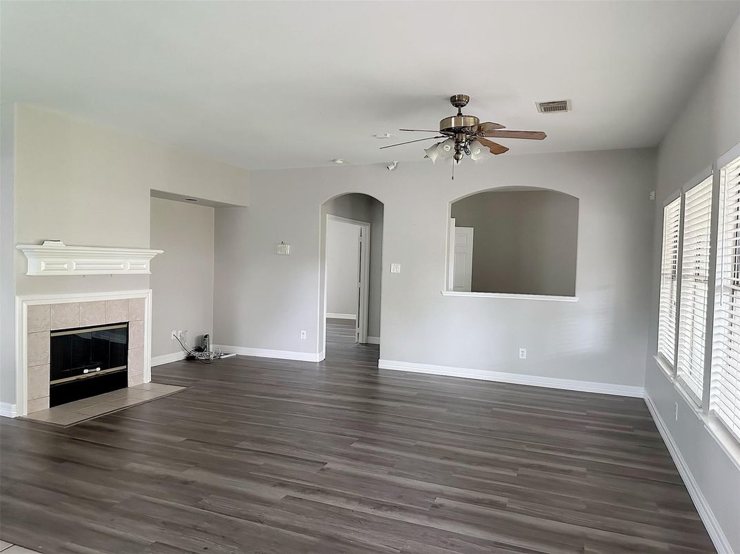 Empty room, Fireplace, Interior, Wood Texture Flooring