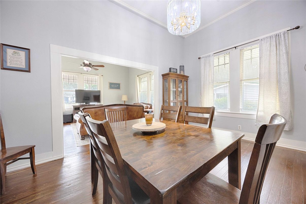 Chandelier, Dining room, Interior, Wood Texture Flooring