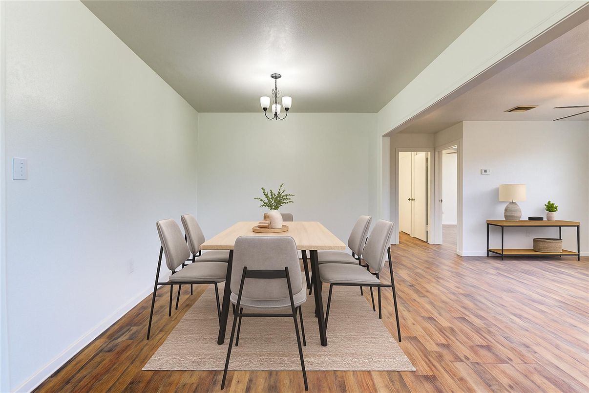 Chandelier, Dining room, Interior, Wood Texture Flooring