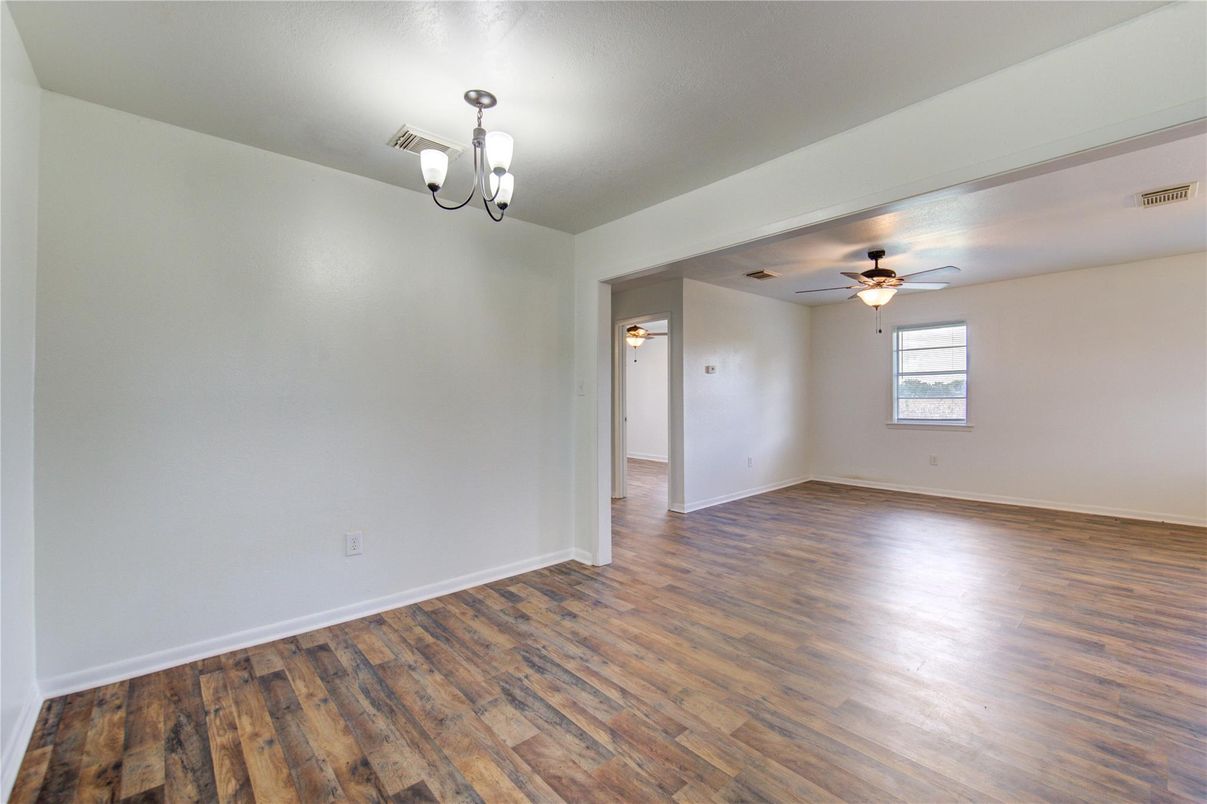 Empty room, Interior, Pendant Lights, Wood Texture Flooring