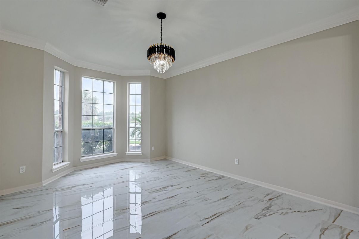 Chandelier, Empty room, Interior, Marble