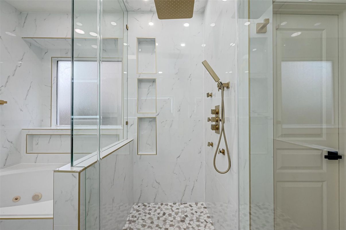 Bathroom, Glass Shower, Interior, Marble Walls