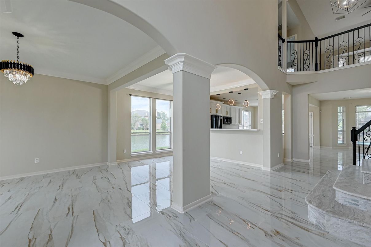 Chandelier, Interior, Marble, Pendant Lights, Water