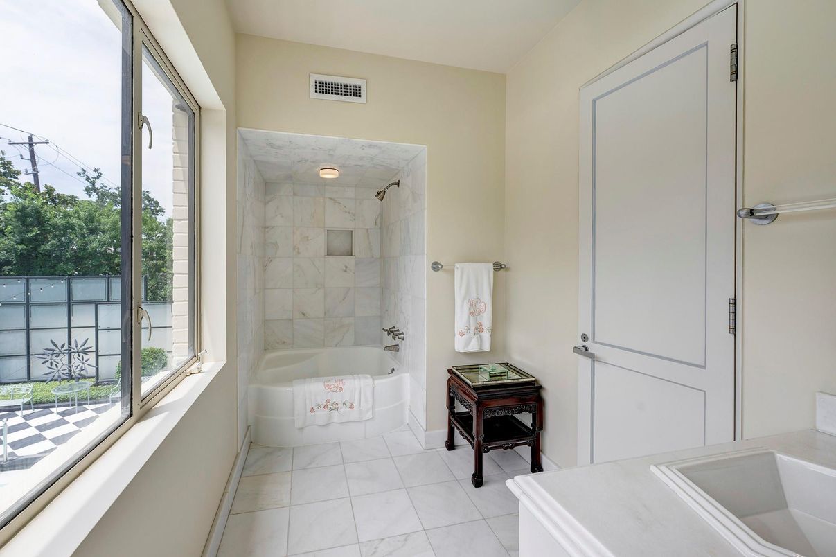 Bathroom, Glass Shower, Interior, Marble Walls