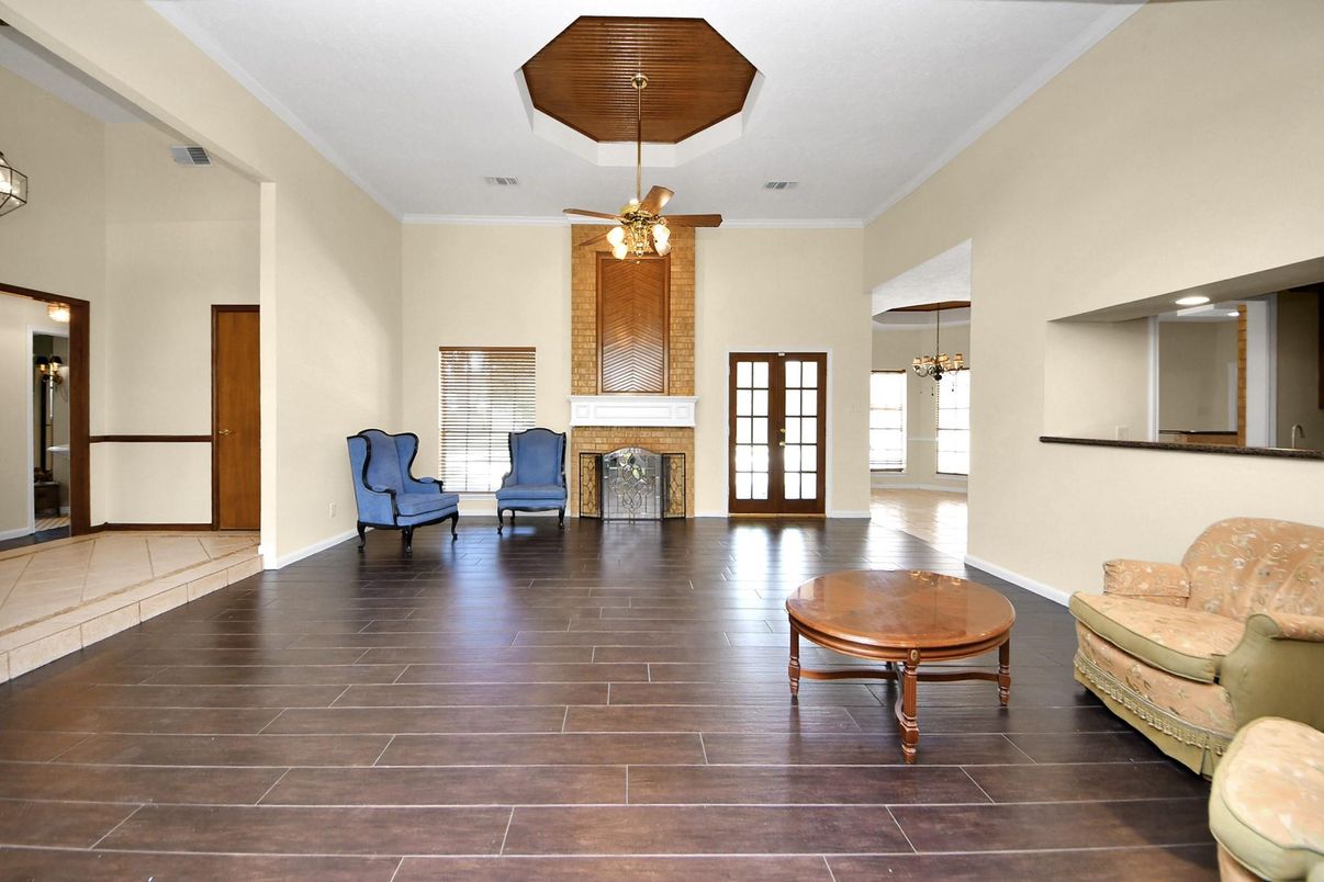 Fireplace, Interior, Wood Texture Flooring