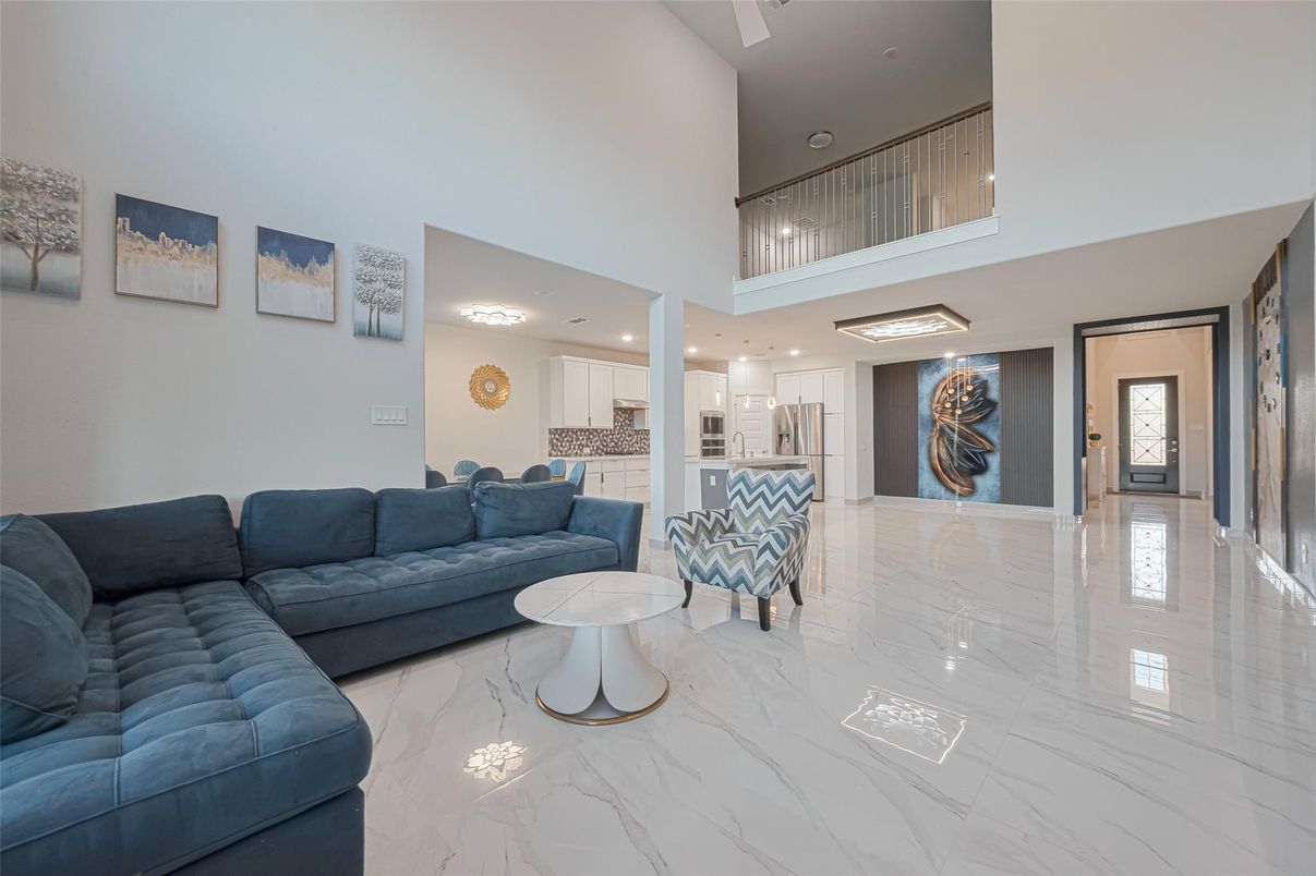 Interior, Kitchen, Living room, Marble, Recessed Lighting