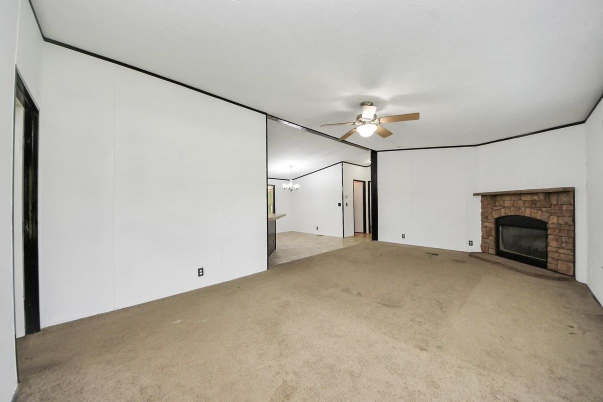 Empty room, Fireplace, Interior