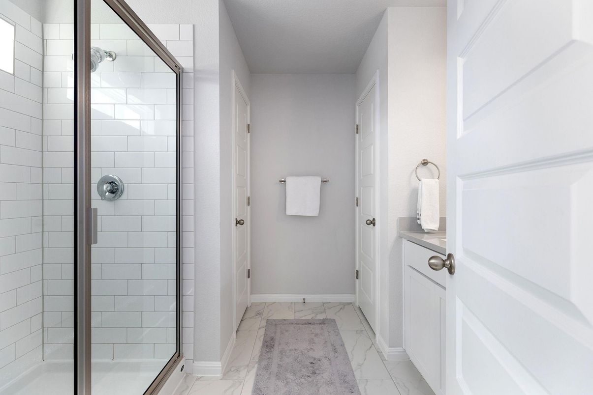 Bathroom, Glass Shower, Interior, Marble