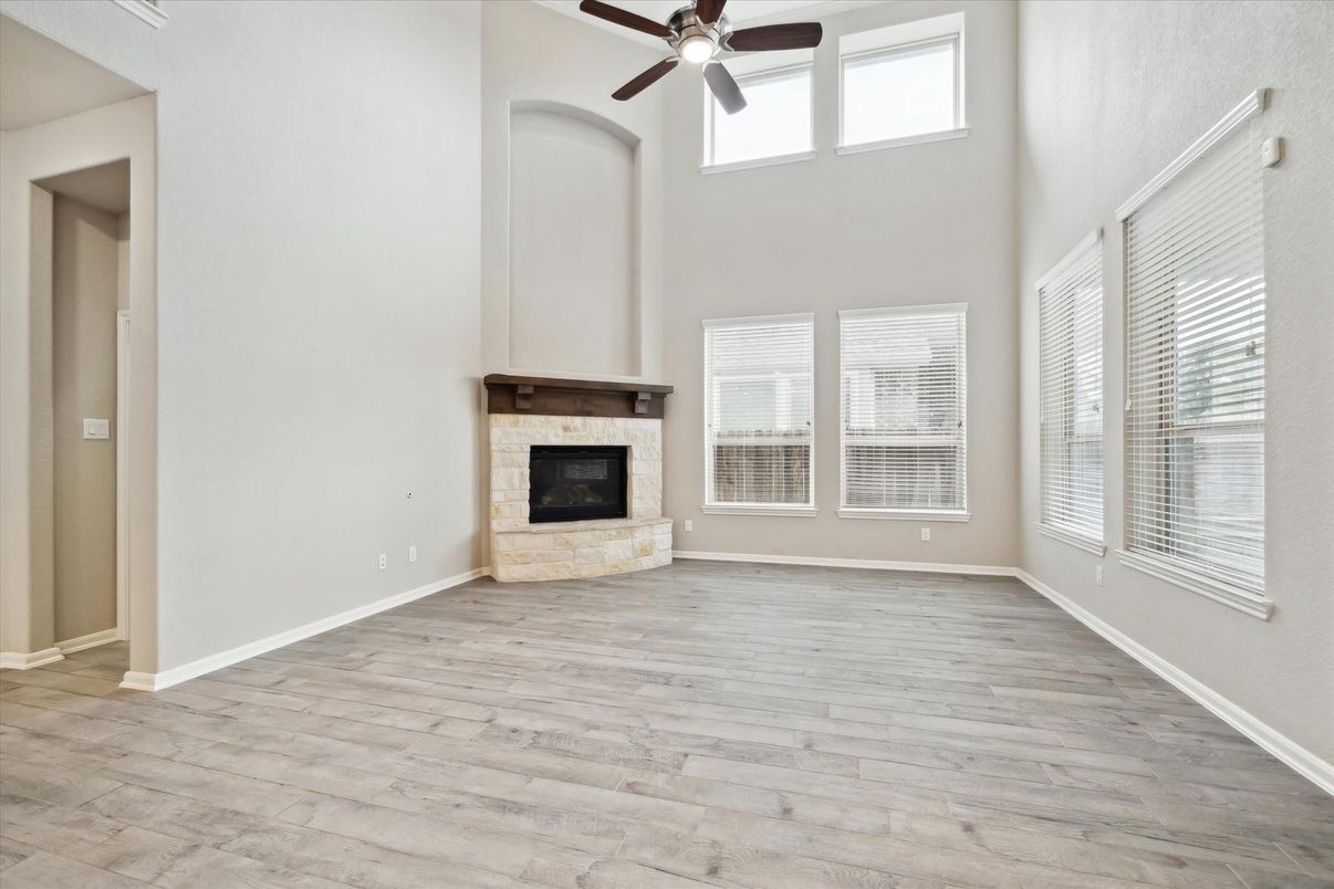 Empty room, Fireplace, Interior, Wood Texture Flooring