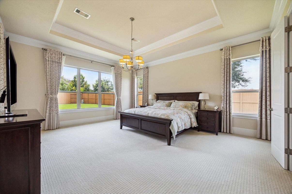 Bedroom, Chandelier, Interior