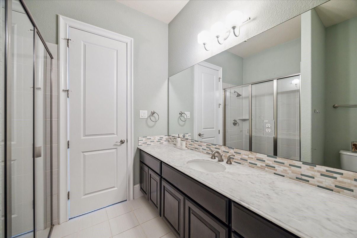 Bathroom, Dual Sink Vanities, Glass Shower, Interior