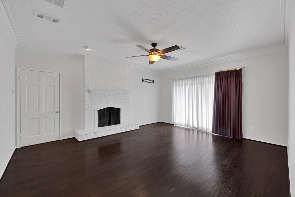Empty room, Fireplace, Interior, Wood Texture Flooring