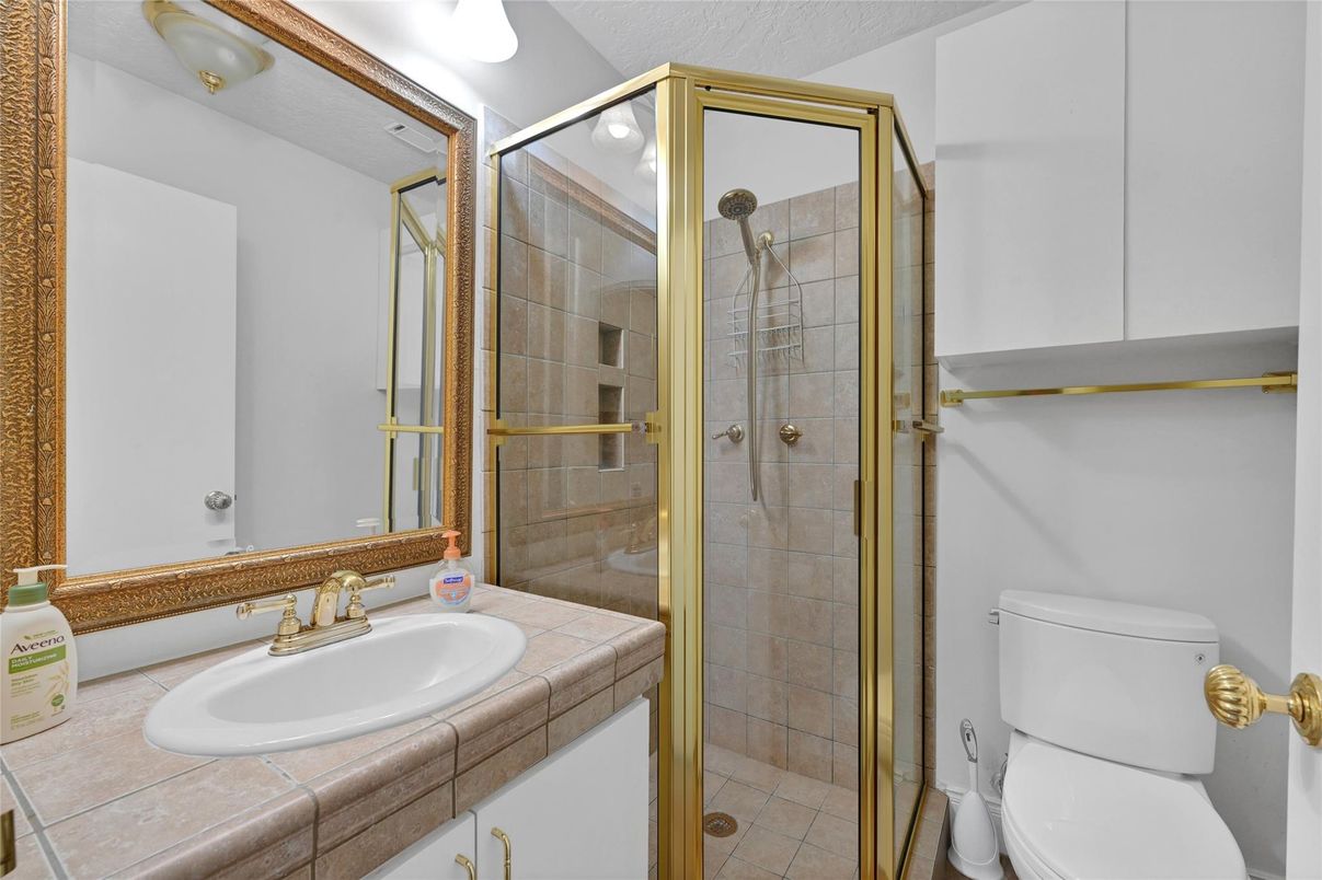 Bathroom, Glass Shower, Interior, Tile Countertops