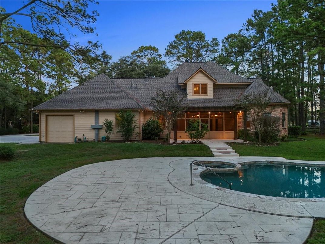 Attached, Exterior, Facade, Pool, French Provincial