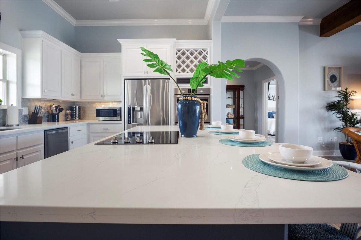 Interior, Kitchen, Stainless Steel Appliances, Wooden Beams