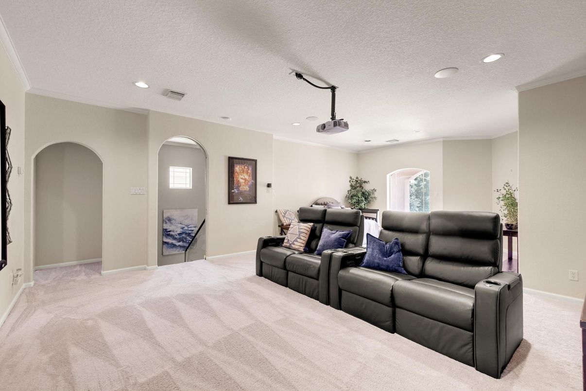 Interior, Living room, Recessed Lighting, Theatre Room