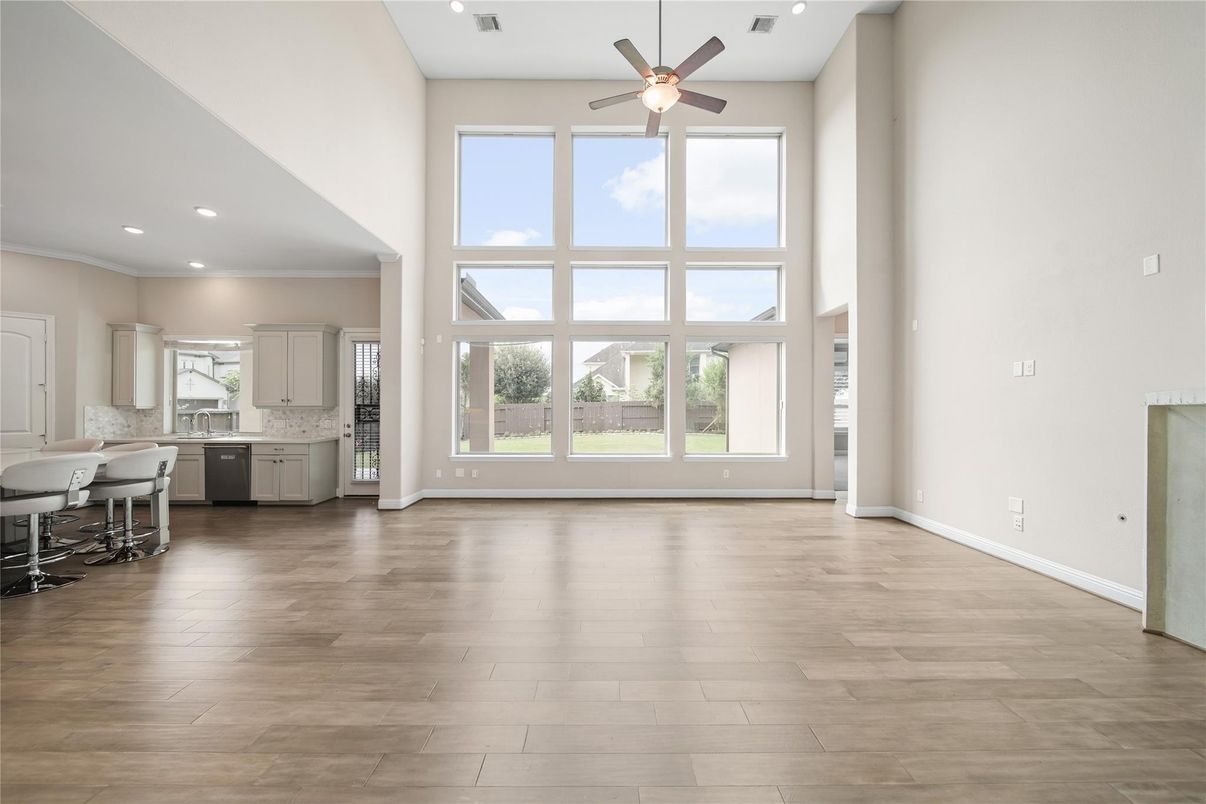 Interior, Kitchen, Recessed Lighting, Wood Texture Flooring