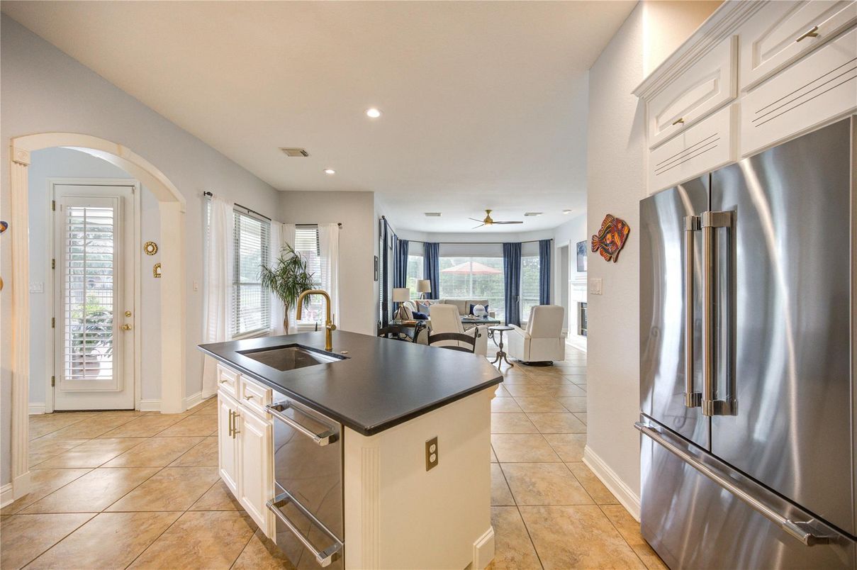 Dining room, Interior, Kitchen, Living room, Recessed Lighting, Stainless Steel Appliances