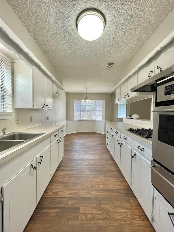 Chandelier, Interior, Kitchen, Pendant Lights, Wood Texture Flooring