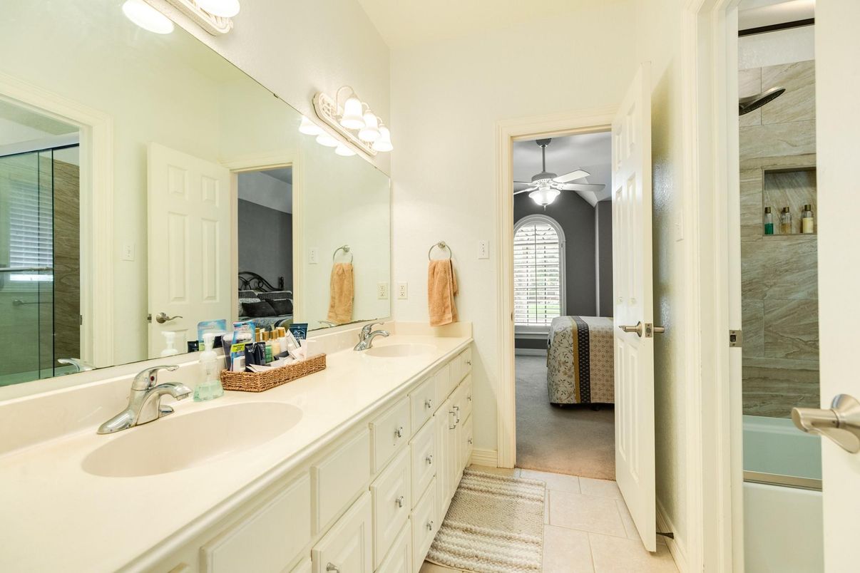Bathroom, Dual Sink Vanities, Glass Shower, Interior
