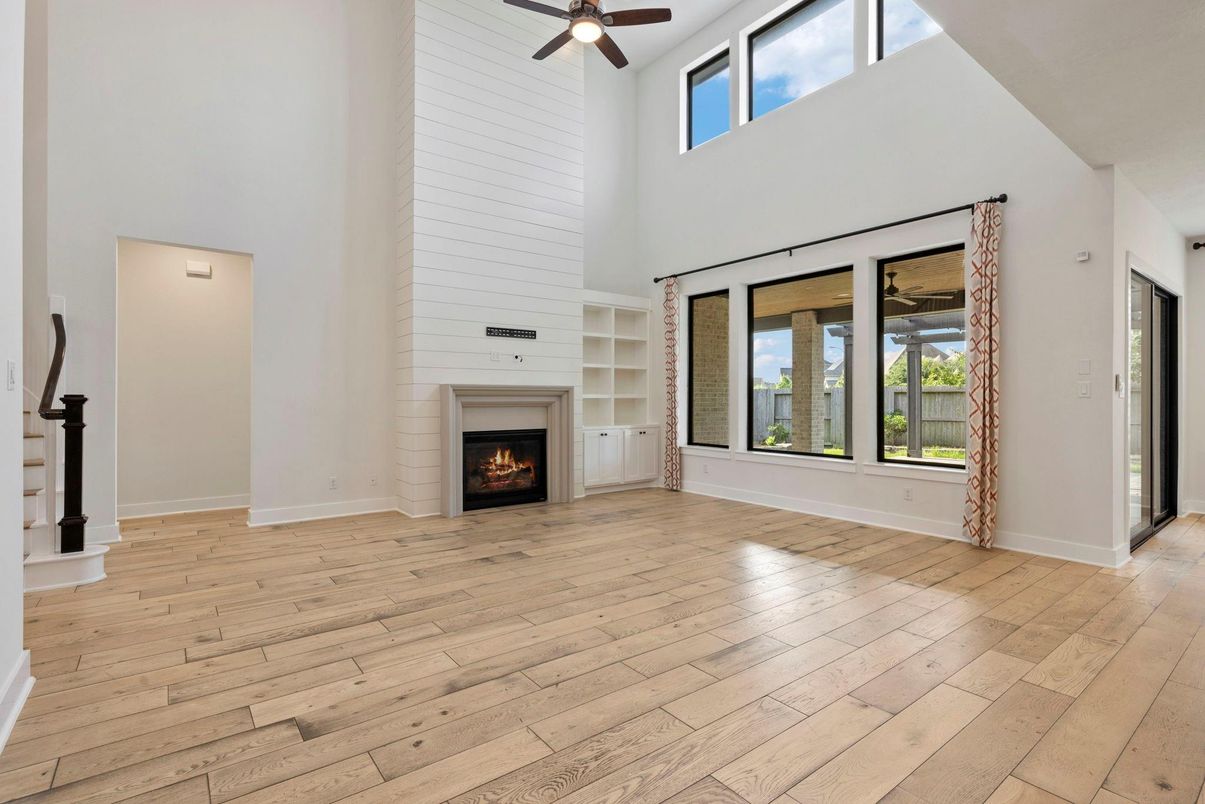 Fireplace, Interior, Wood Texture Flooring