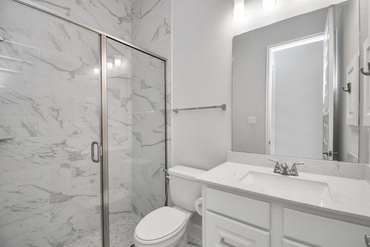 Bathroom, Glass Shower, Interior, Marble Walls