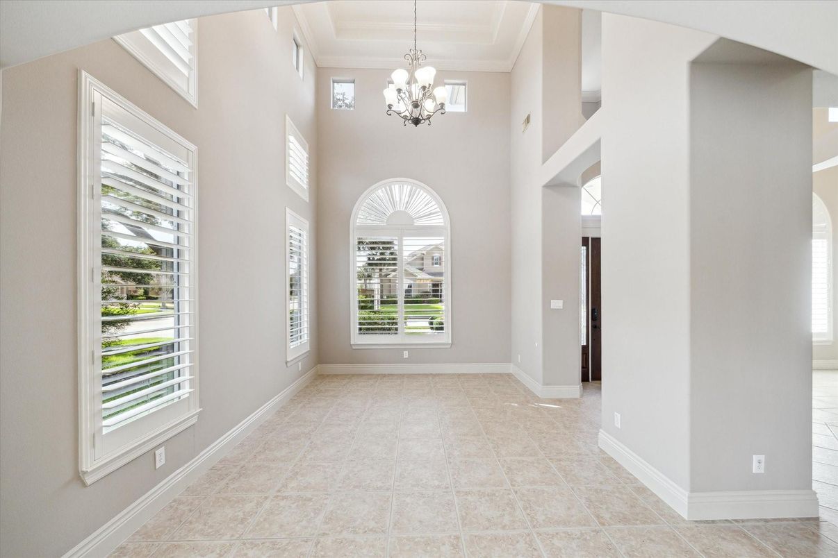 Chandelier, Empty room, Interior