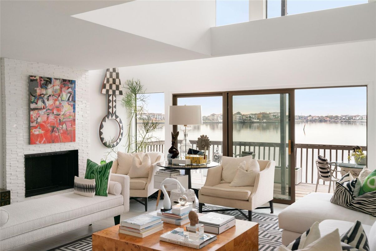 Fireplace, Interior, Living room, Stone Walls, Water