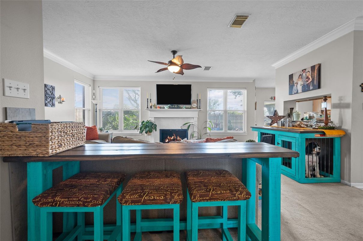 Dining room, Fireplace, Interior