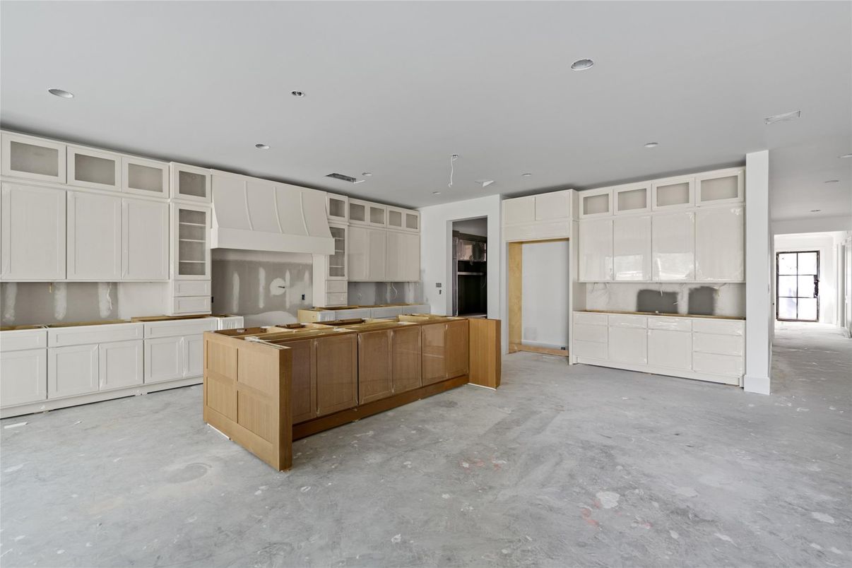 Empty room, Interior, Kitchen, Recessed Lighting