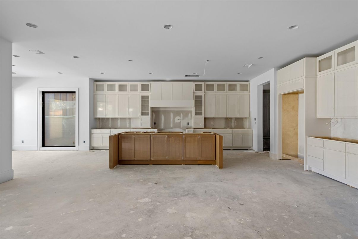 Empty room, Interior, Kitchen, Recessed Lighting