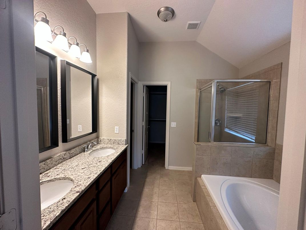 Bathroom, Dual Sink Vanities, Glass Shower, Interior