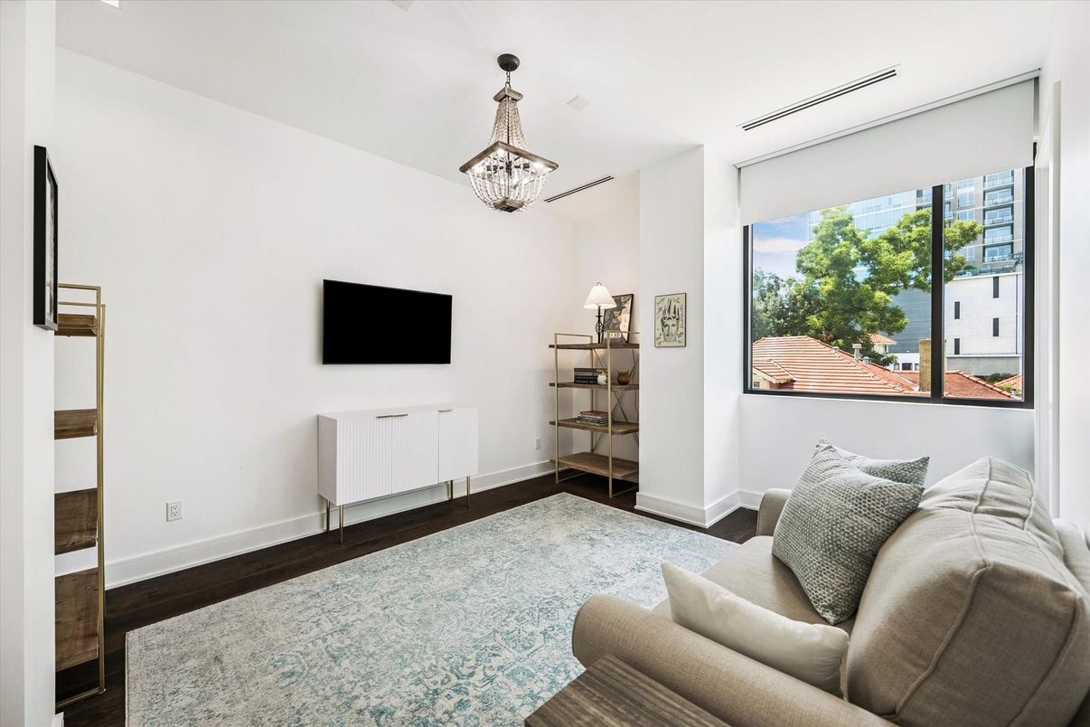 Interior, Living room, Pendant Lights, Wood Texture Flooring