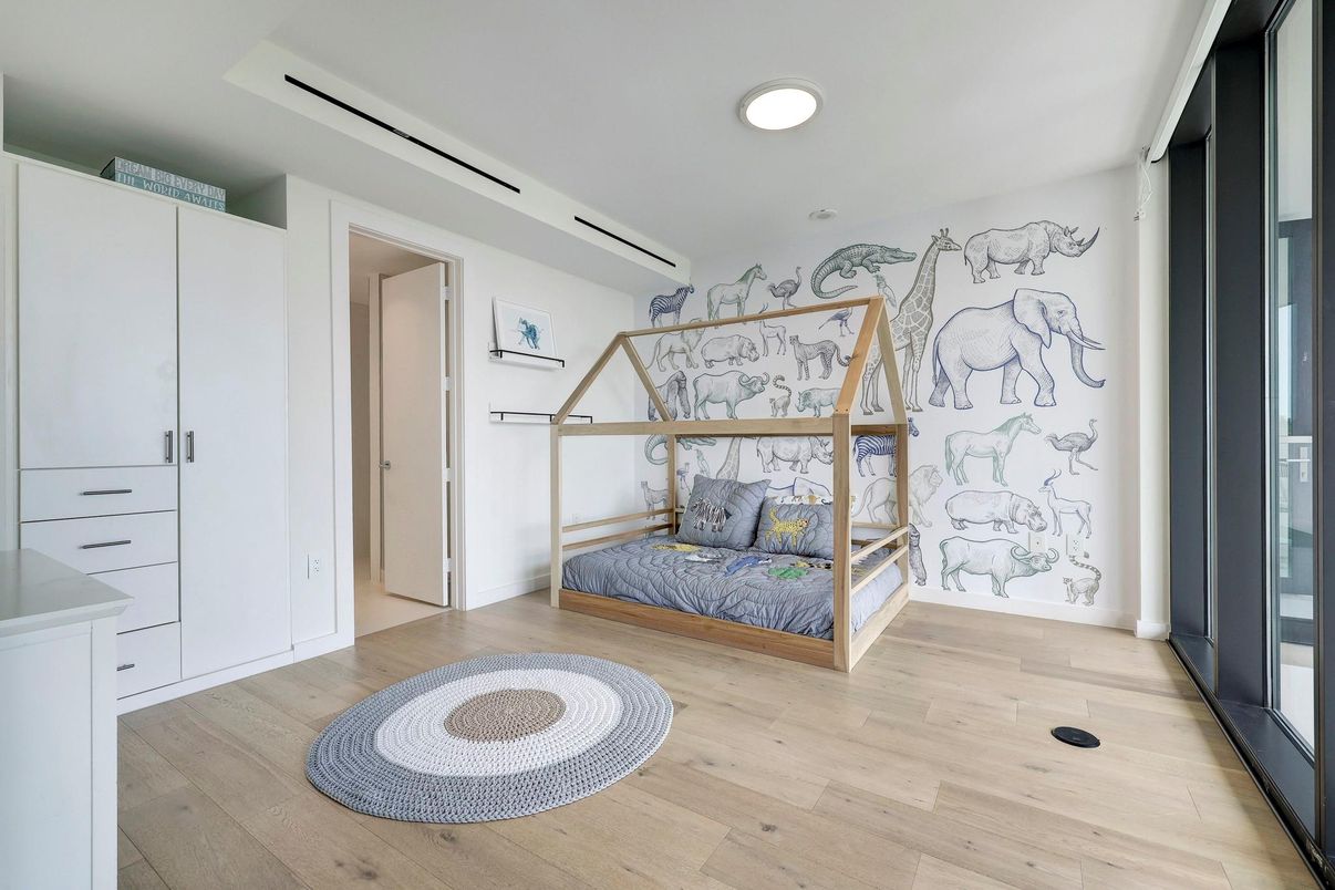 Interior, Marble Walls, Recessed Lighting, Wood Texture Flooring